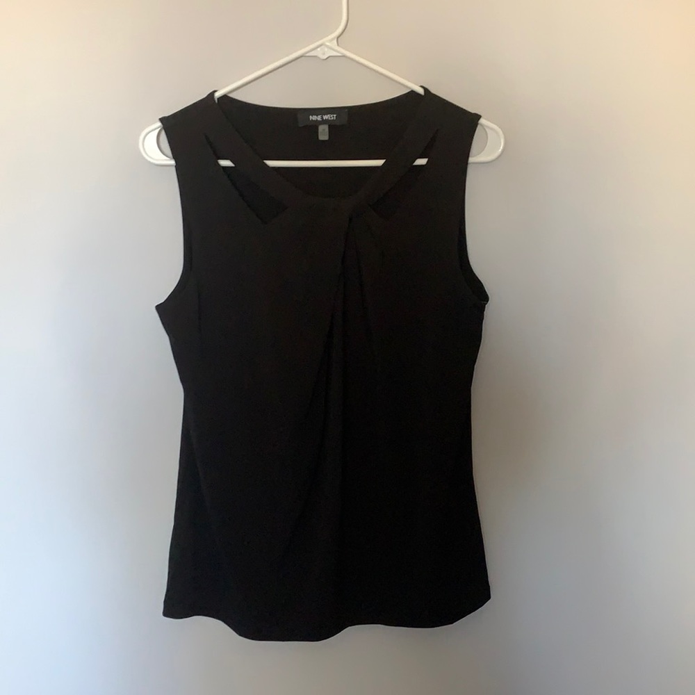 NWT Nine West black sleeveless blouse